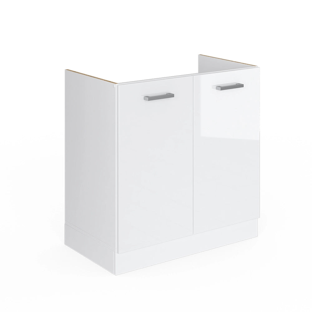 Vicco Base per lavello Bianco lucido 80 cm con ante, senza piano di lavoro