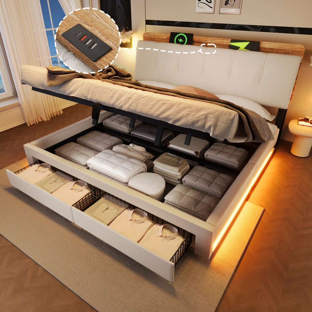 letto imbottito lino beige 180x200 cm
