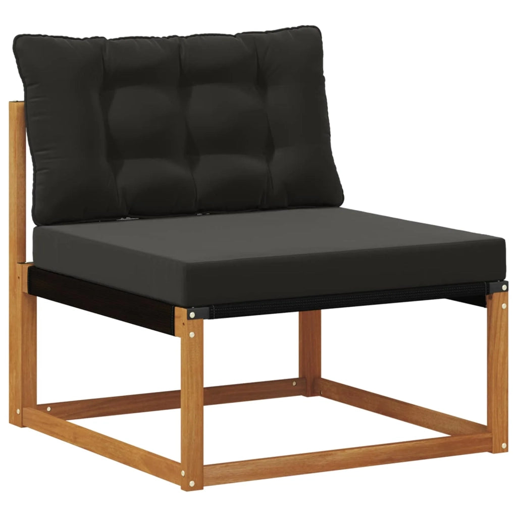 Set di divani da esterno con cuscino 8 pcs Naturale e Nero 3369567