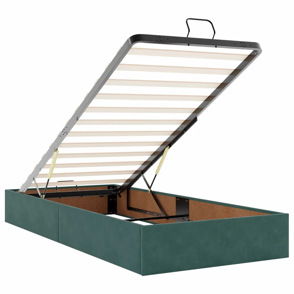 Letto ottomano con materasso Verde Scuro 80 x 200 cm Velluto 3457686