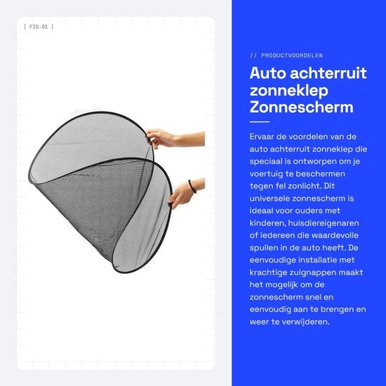 Schiocco Solare Auto - Blocca la Luce Solare - Velatura Anteriore Opaca - Installazione Facile - Ripiegabile - Protezione per Bambini e Animali Domestici