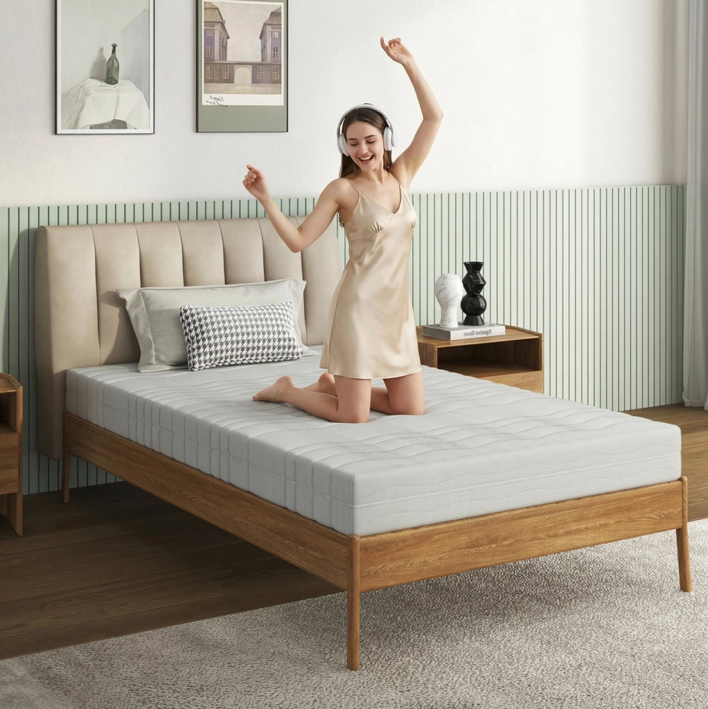 Materasso in schiuma comfort 120x200 cm con rivestimento traspirante 3D e imbottitura in Vlies 100g, ortopedico, confezionato sottovuoto