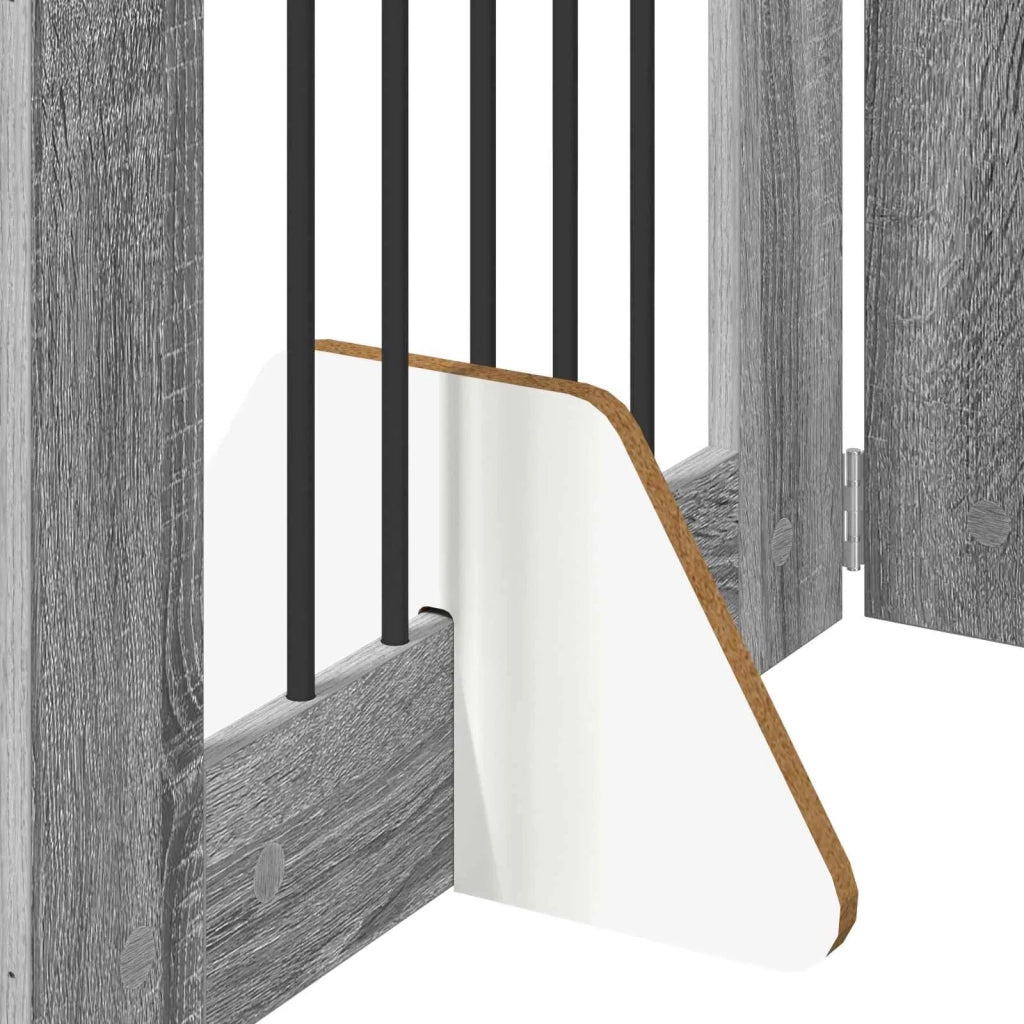 Cancello per cani con supporti 2 pz Grigio Sonoma 60 x 60 cm CFW3957009