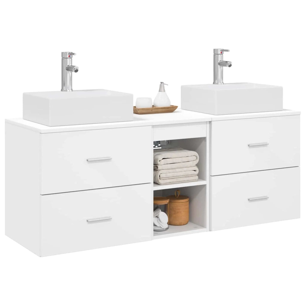 Set di Armadi da Bagno 3 pz Bianco 49,5 x 41 x 62,5 cm 3405835