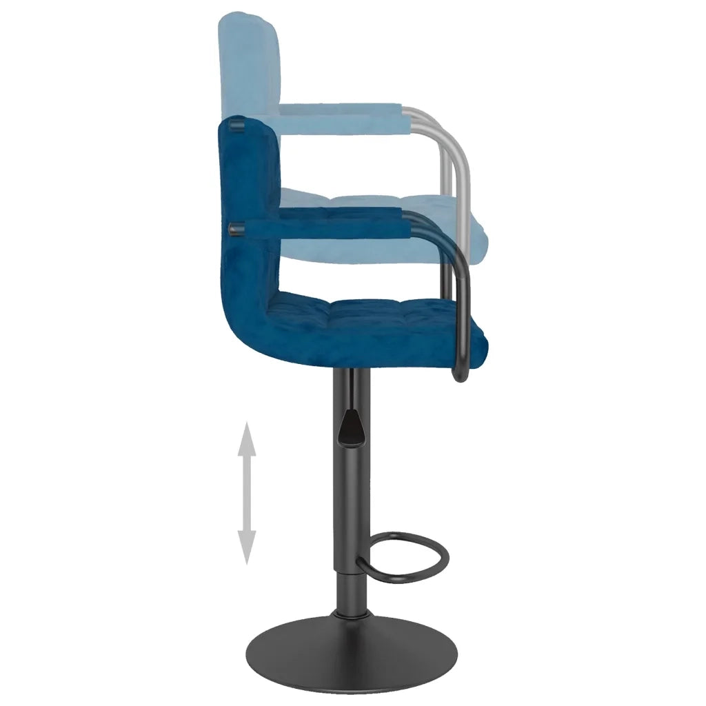 Sgabello da Bar Blu in Velluto 334652