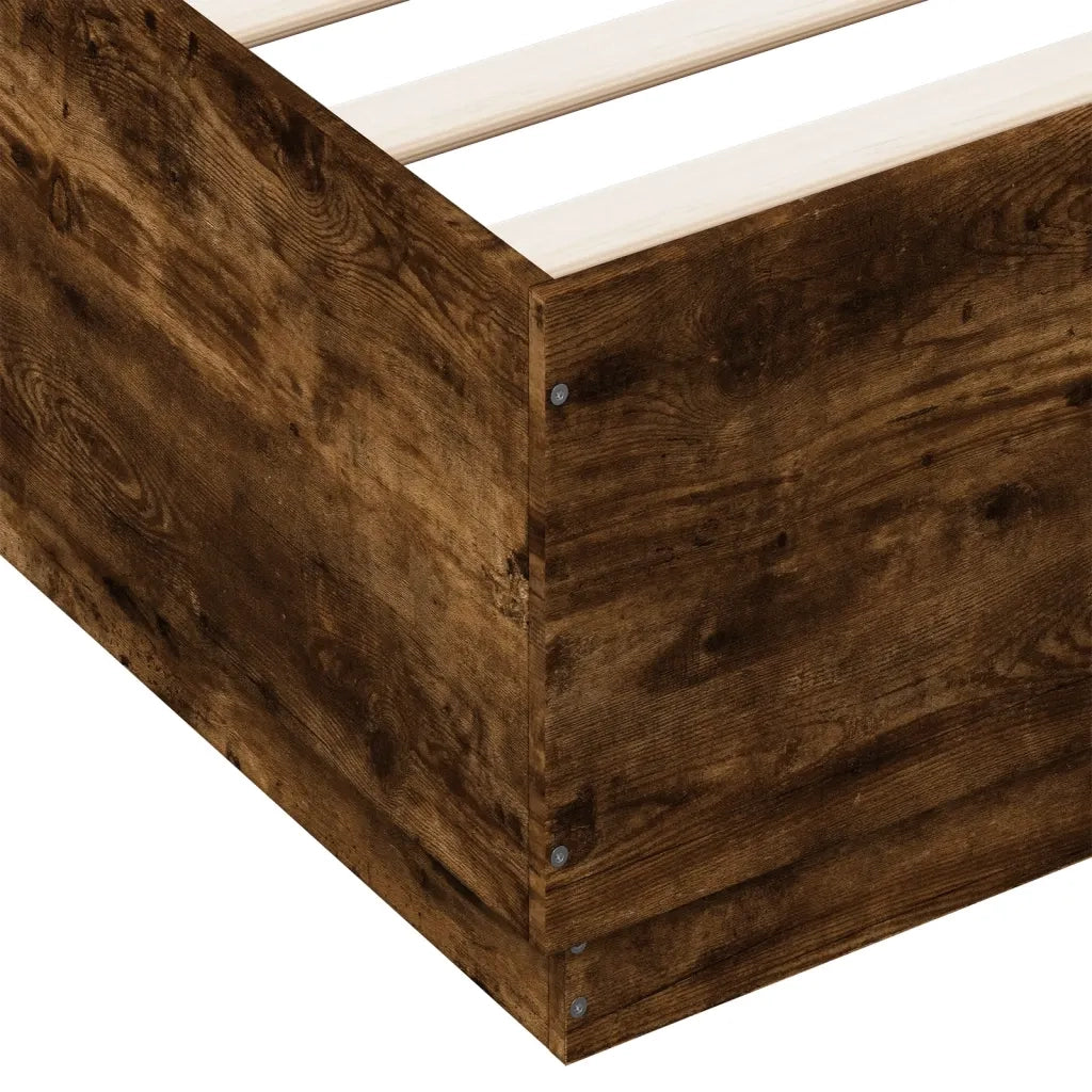 Giroletto con Luci LED Rovere Fumo 140x200 cm Legno Multistrato 3209615