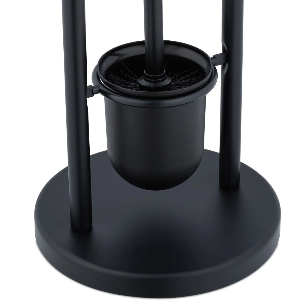 Set portarotolo e scopino WC da terra design moderno 79 x 22 cm pratico in acciaio inox argentato 13_0017696
