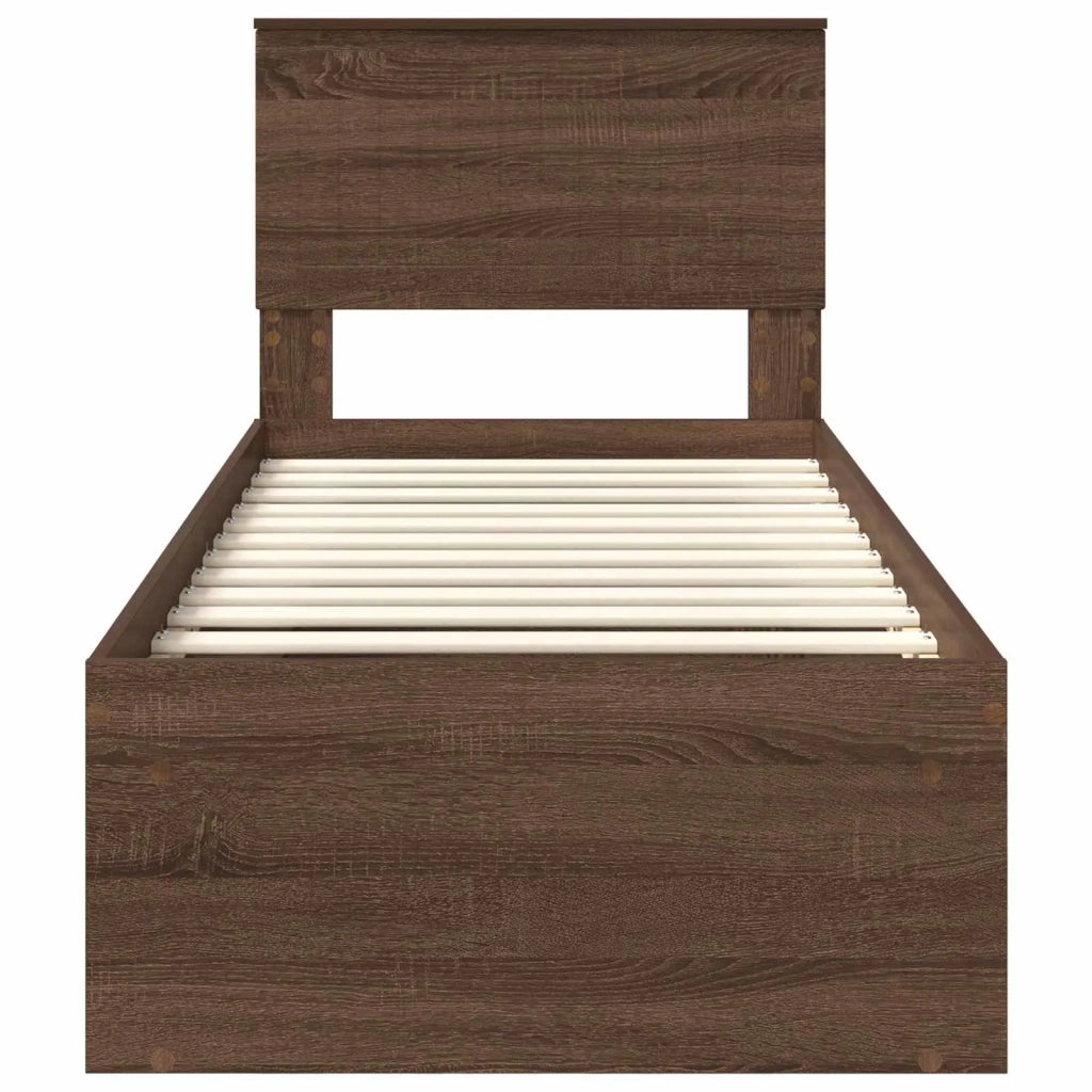 Letto singolo | Letto per adulti | Struttura del letto Rovere Marrone 75 x 190 cm Pino massello