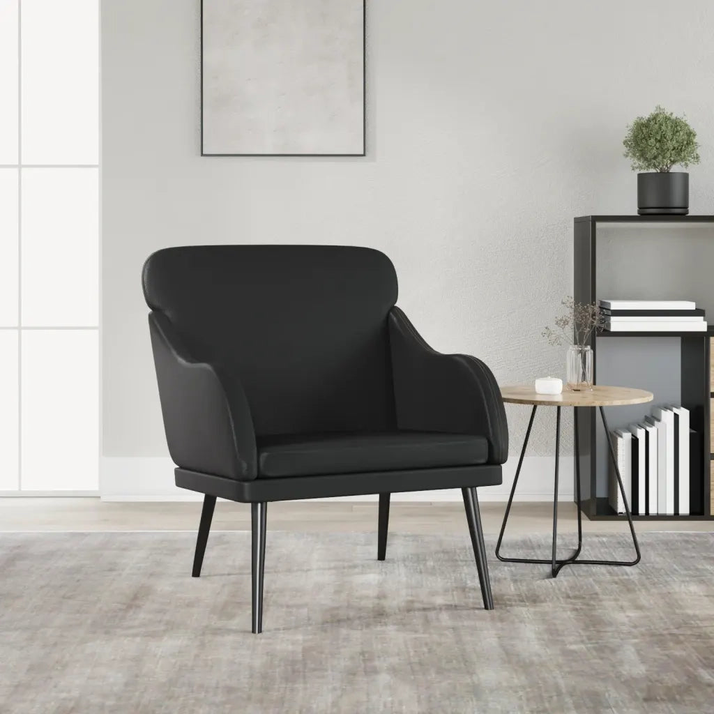 Poltrona | Sedia Relax Nera 63x76x80 cm Similpelle