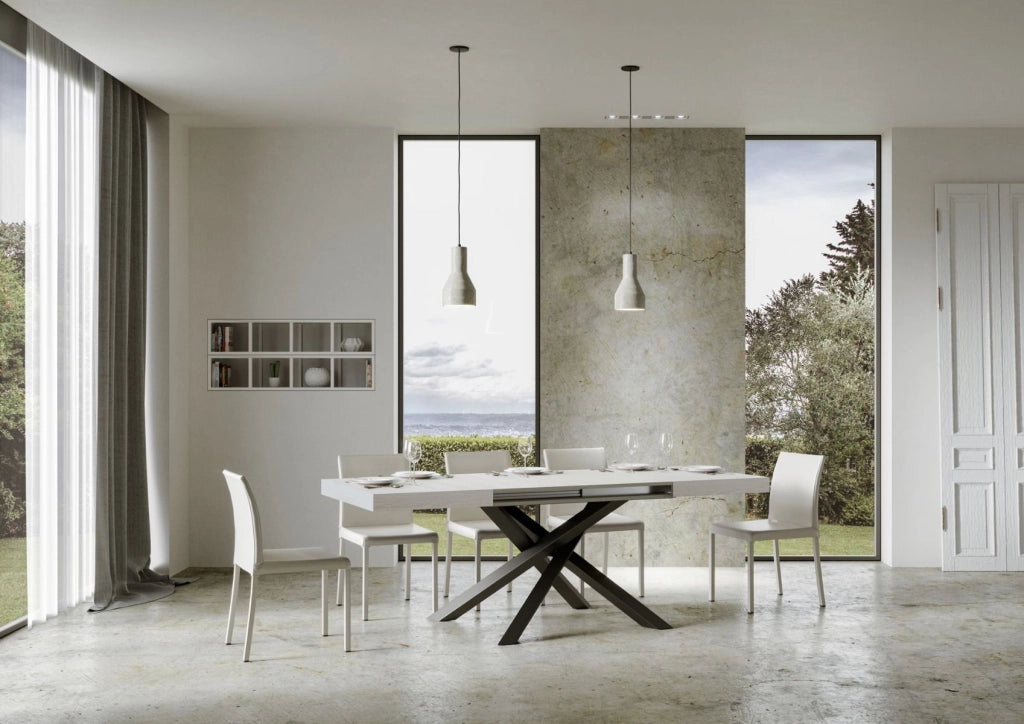 Tavolo Allungabile 160-264x90x77 cm Volantis Bianco Frassino