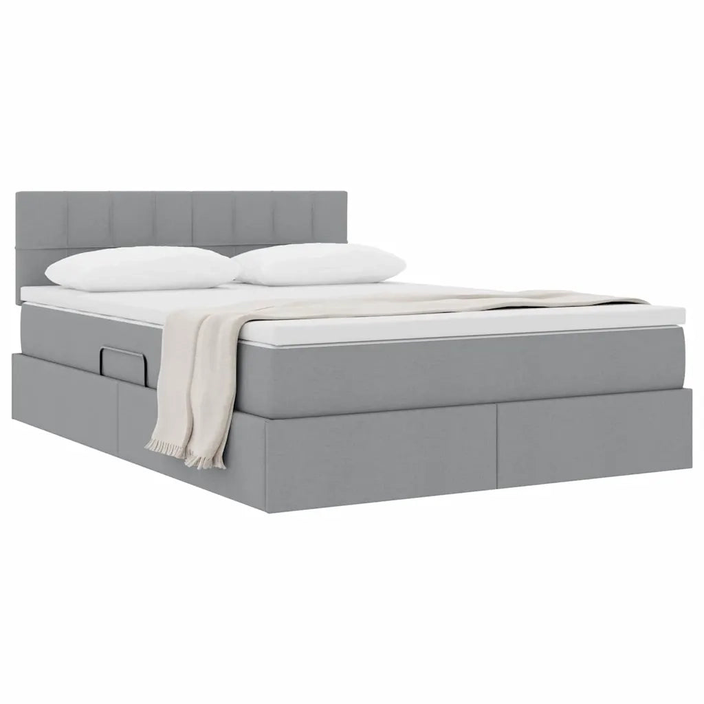 Letto con contenitore e materasso Grigio chiaro 140 x 190 cm 3370506