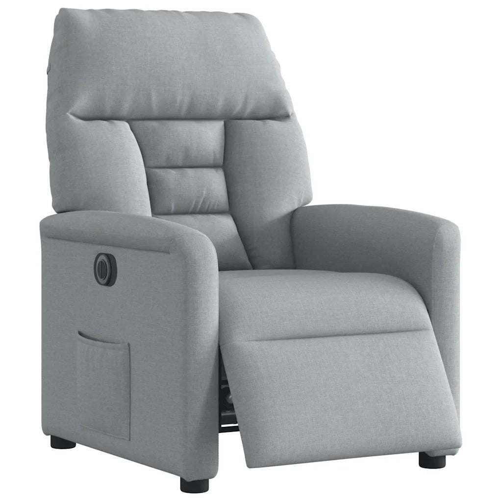 Poltrona Elettrica Reclinabile Grigio Chiaro in Tessuto 3303012
