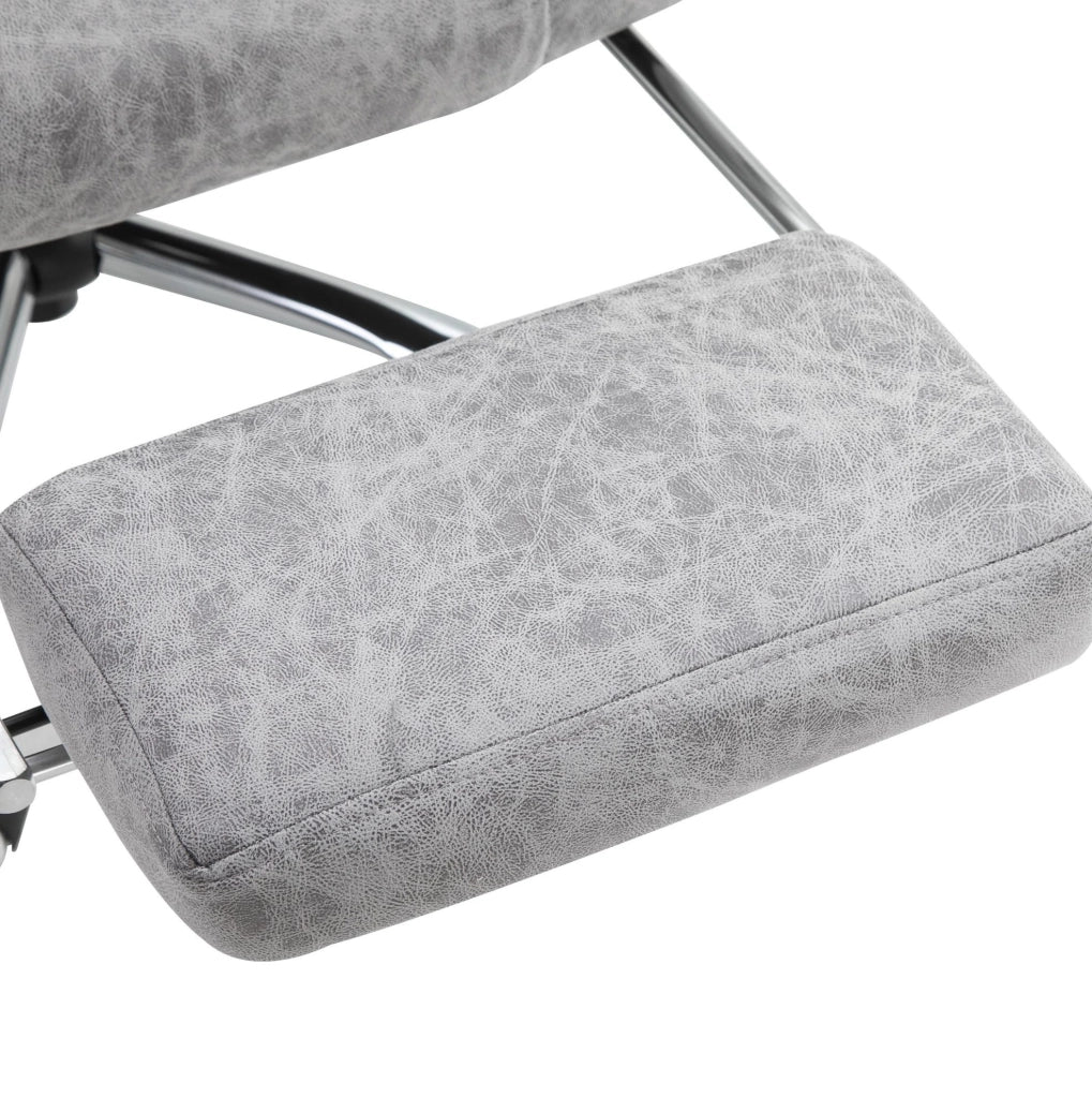 Poltrona da Ufficio con Funzione Massaggio e Riscaldamento, Poggiapiedi e Recliner Regolabile 62x67x113-120 cm Grigia