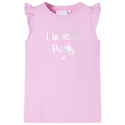 Maglietta da Bambina con Maniche Volant Lilla 116 10506