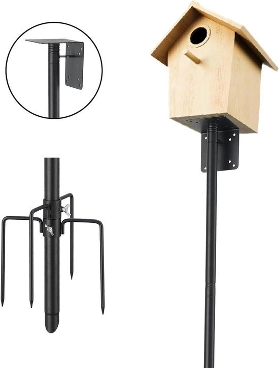 Regolo di sostegno per oggetti da esterno 220 cm regolabile con 5 posizioni nero per giardino outdoor cortile