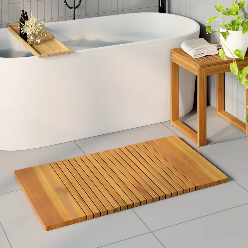 Tappeto da bagno Tinta unita Marrone 100 x 55 cm legno CFW1750130