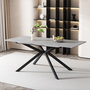 Tavolo allungabile rettangolare con piano in MDF e gambe incrociate in metallo nero e grigio 180 × 70 × 75.5 cm
