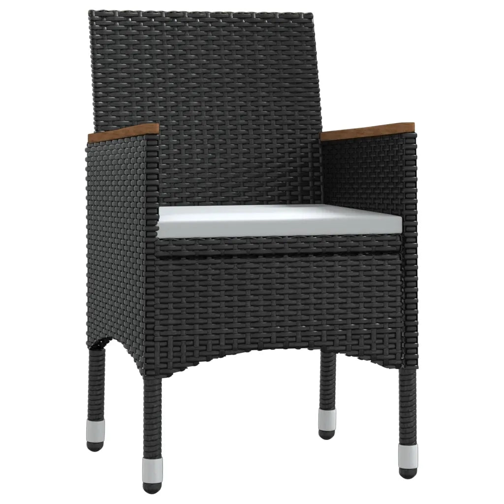 Set da Pranzo da Giardino 9 pz con Cuscini Nero 3099346