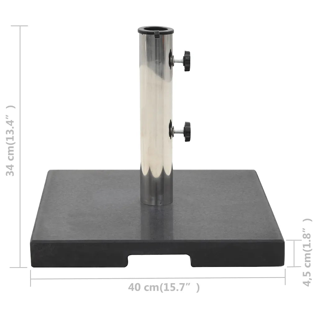Base per Parasole-Base per ombrellone in Granito 20 kg Quadrata Nera