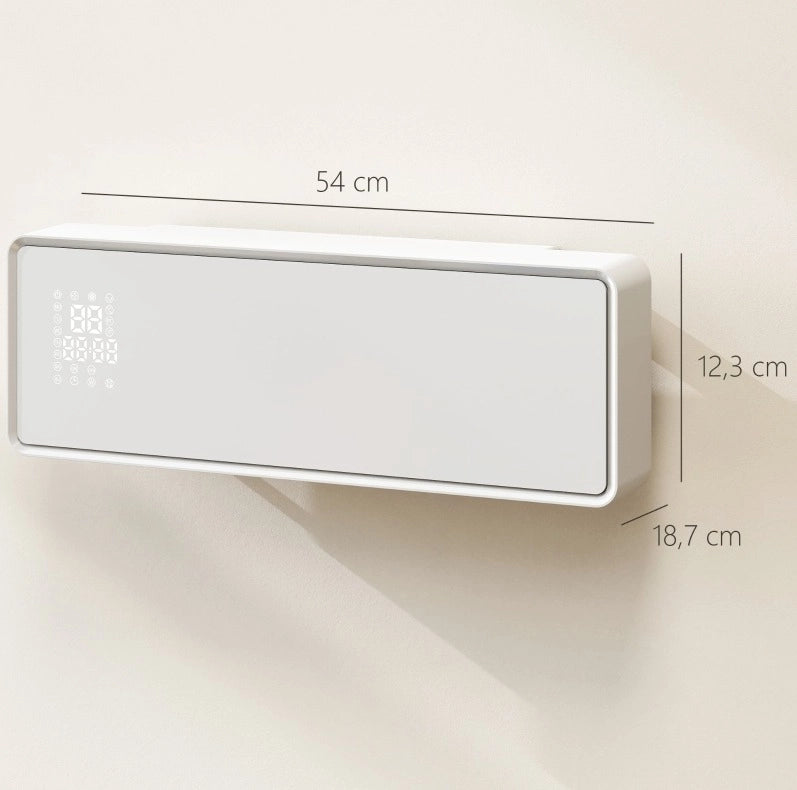 Termoventilatore da parete 2000 W 54x18,7x12,3 cm ABS bianco con timer