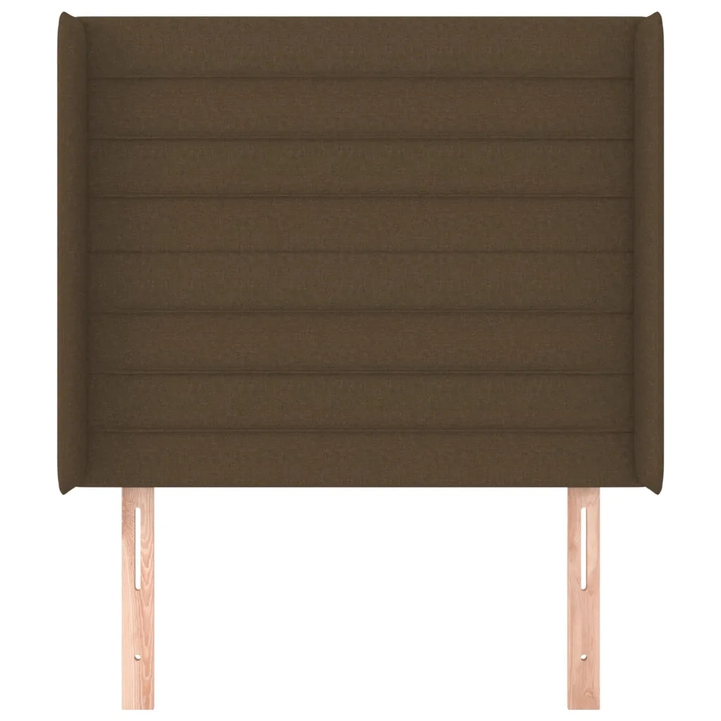 Testiera ad Orecchio-Testata con Orecchie Marrone Scuro 83x16x118/128 cm in Tessuto 792626
