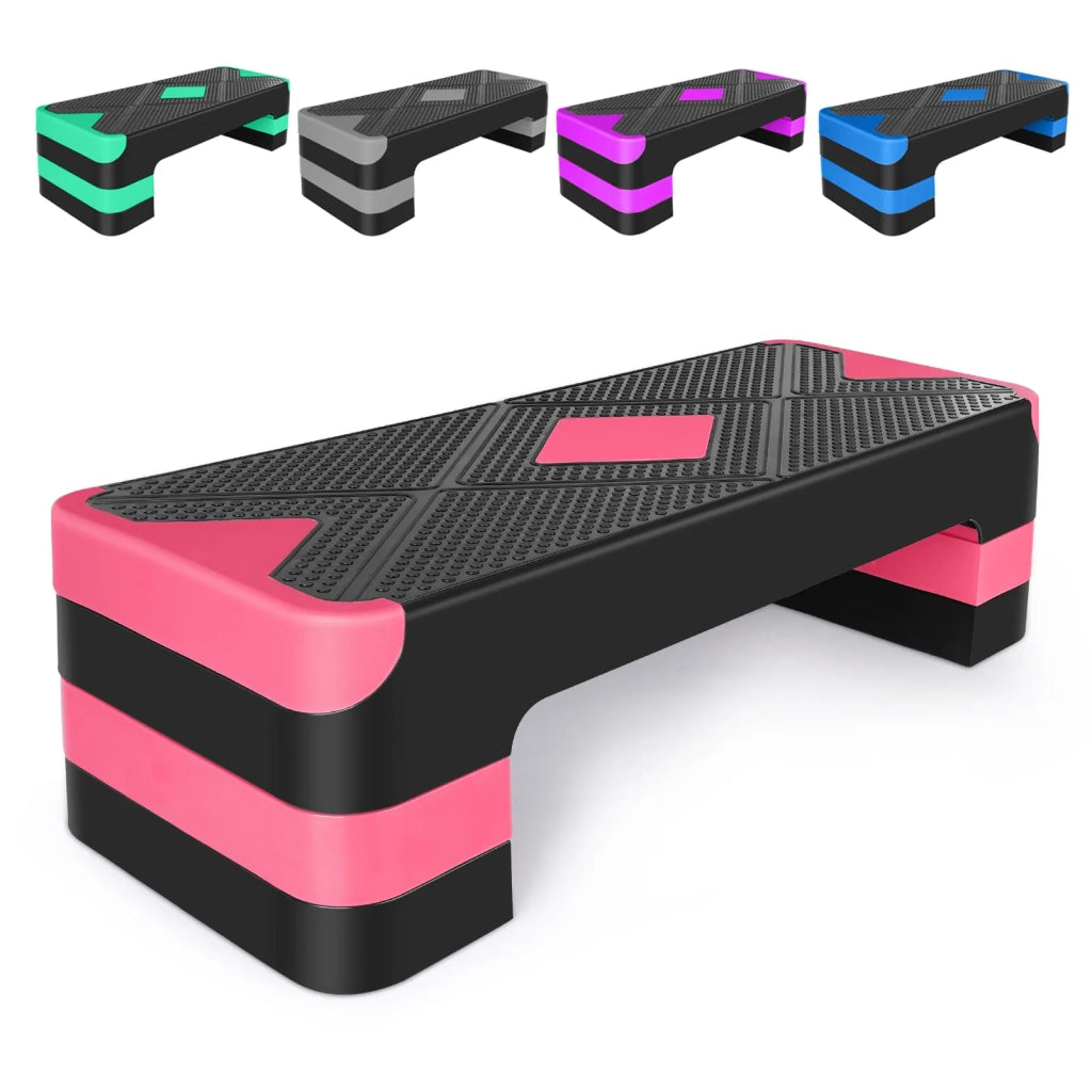 Step Aerobico Regolabile con Pedana 68,5 cm e Altezze 10/15/20 cm per Allenamento
