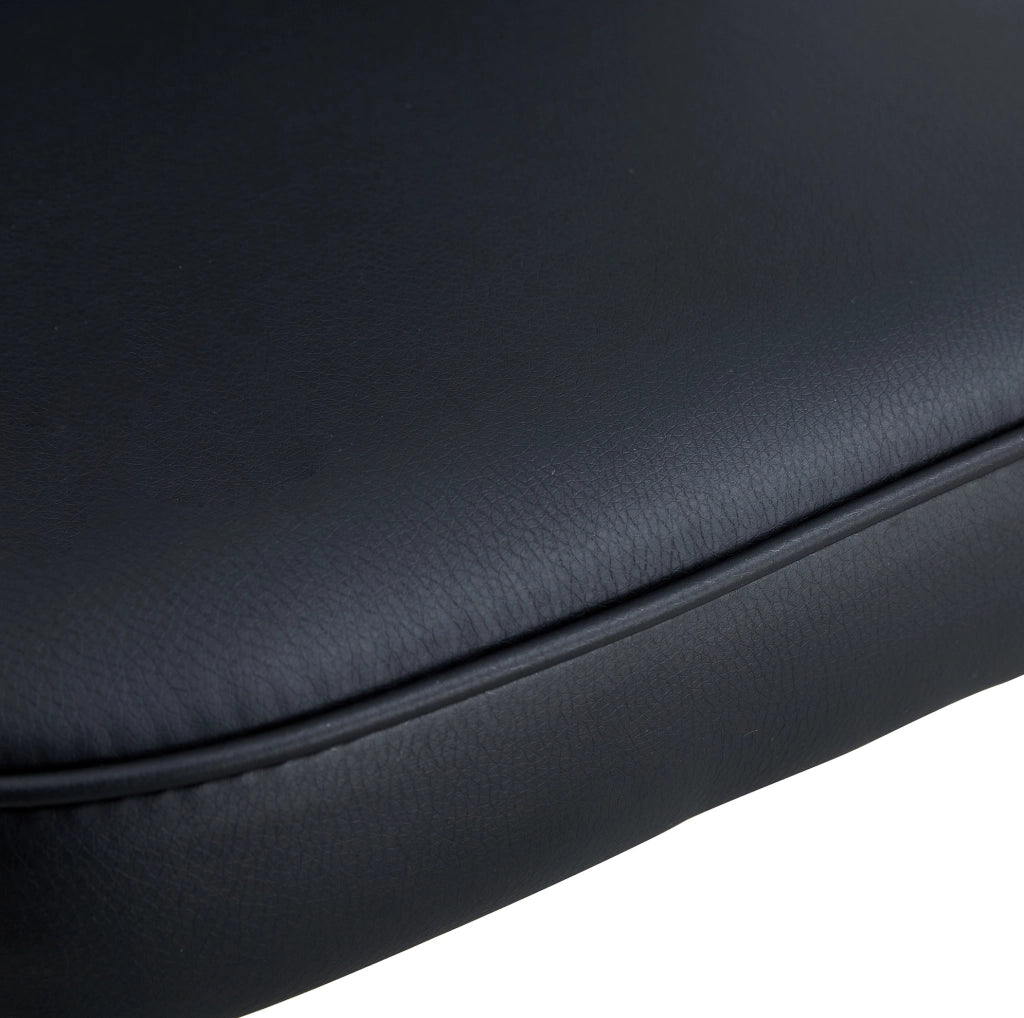 Set 2 sedie da pranzo in similpelle PU nera con gambe in metallo HOMVRA