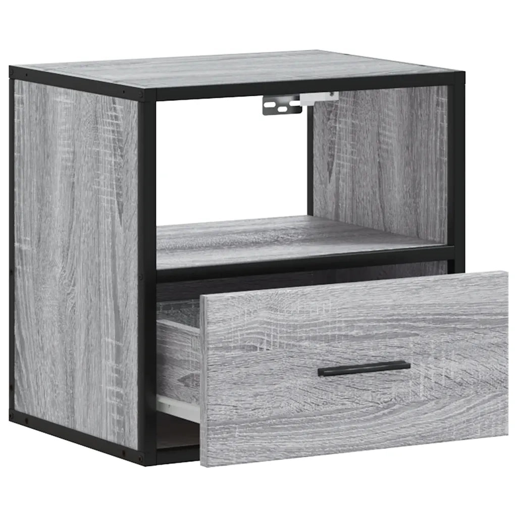 Comodino | Armadio da Notte | Mobiletto da notte a Muro Grigio Sonoma 40x31x39,5 cm