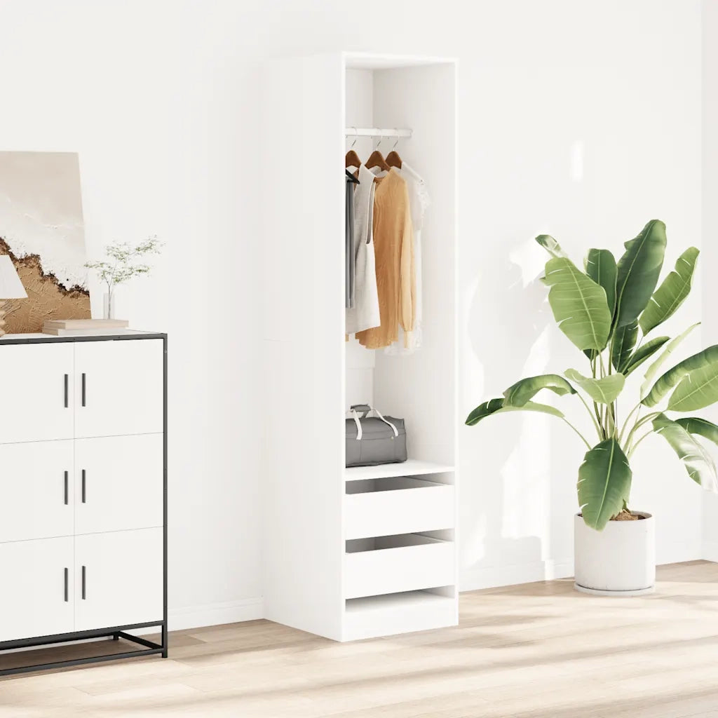 Armadio con Cassetti Bianco 50x50x200 cm in Legno Multistrato 800612
