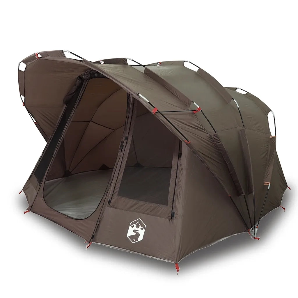 Tenda da Pesca per 5 Persone Marrone Impermeabile