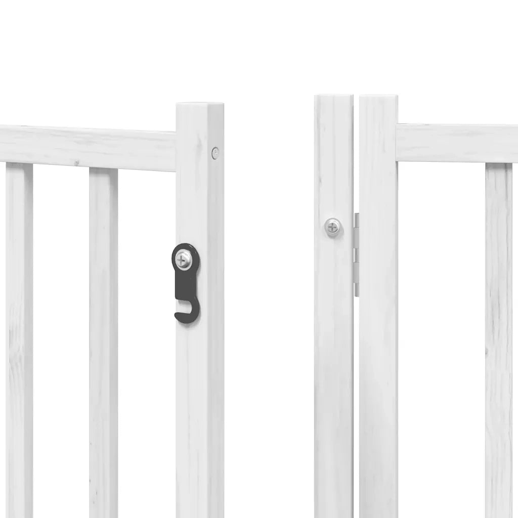 Cancello Cani Porta Pieghevole Bianco 9 Pannelli 450 cm Pioppo CFW9397145