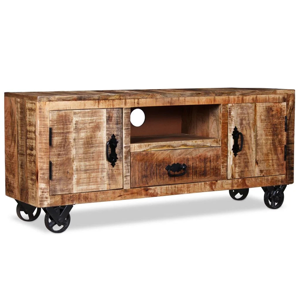 Pratico mobile porta TV/credenza di design in legno di mango grezzo 120 cm 2502131
