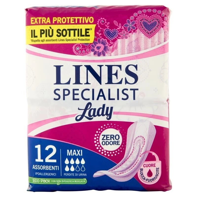 LINES SPECIALIST LADY ASSORBENZA MAXI 12 PZ IPOALLERGENICI ZERO ODORE