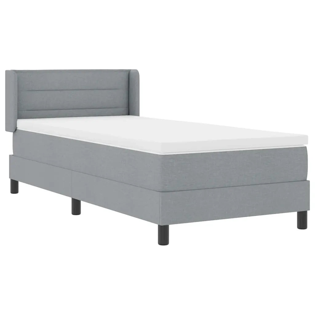Letto box spring con materasso-Struttura Letto con materasso Grigio chiaro 90 x 190 cm 211146