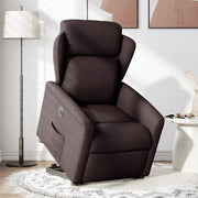 Poltrona Alzapersona Reclinante Elettrica Marrone Scuro Tessuto 3303159
