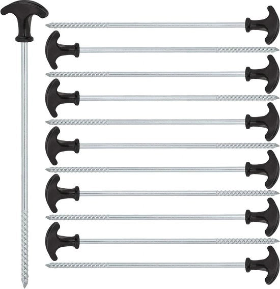 Flessen voor schroeven in dure grond - punten per grond per tende - 31 cm nero