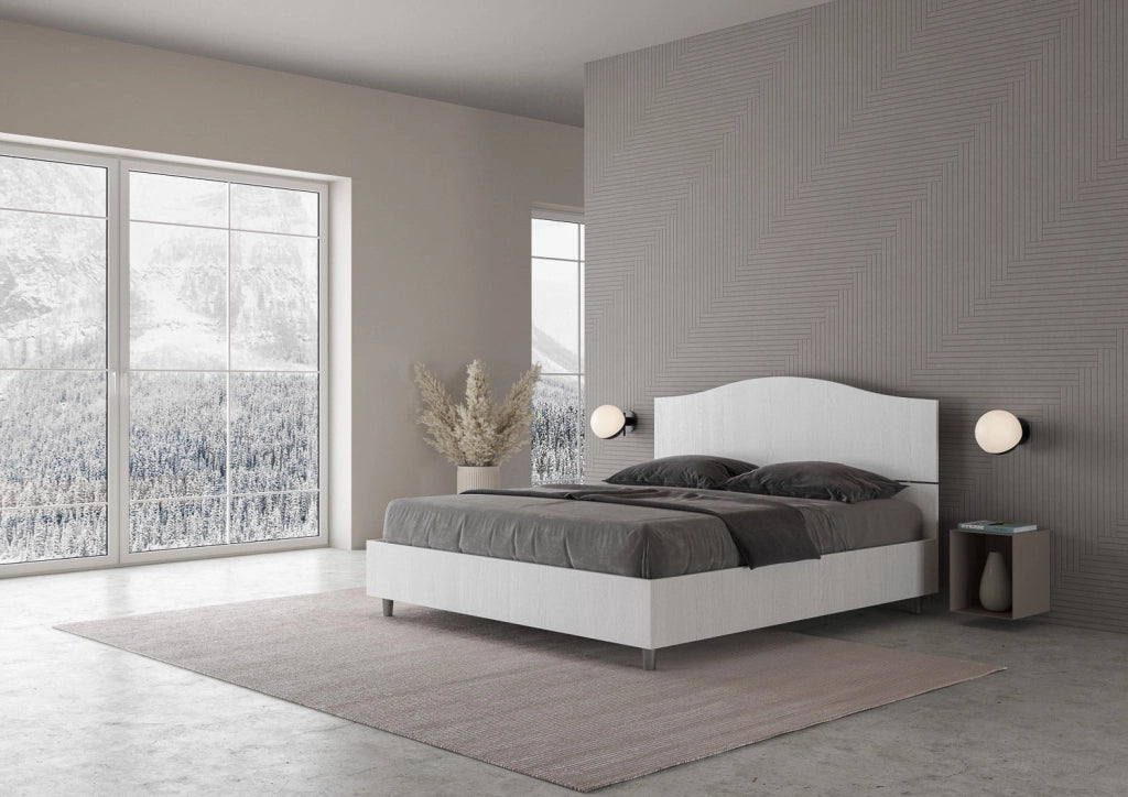 Letto Matrimoniale 160x190 cm Senza Rete Dores Bianco Frassino