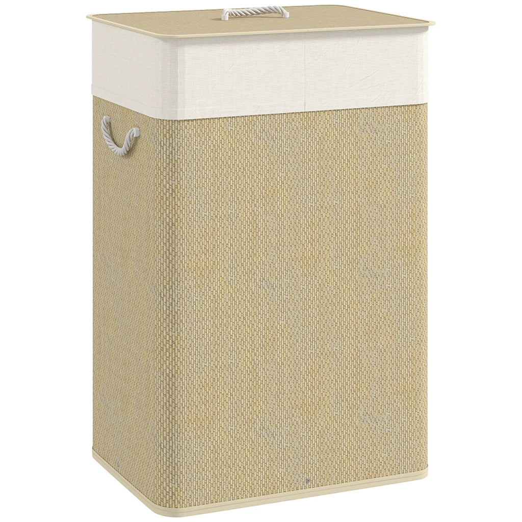 Cestino Lavanderia 72L con Coperchio e Maniglie ¨C Minimal ¨C 40x30x60 Naturale