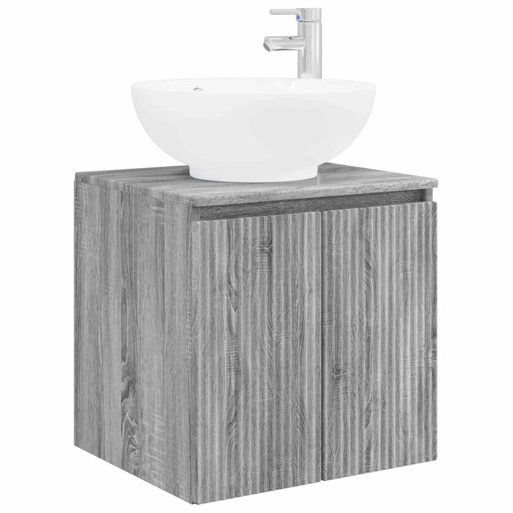 Set di Armadi da Bagno 4 pz Sonoma grigio Legno ingegnerizzato
