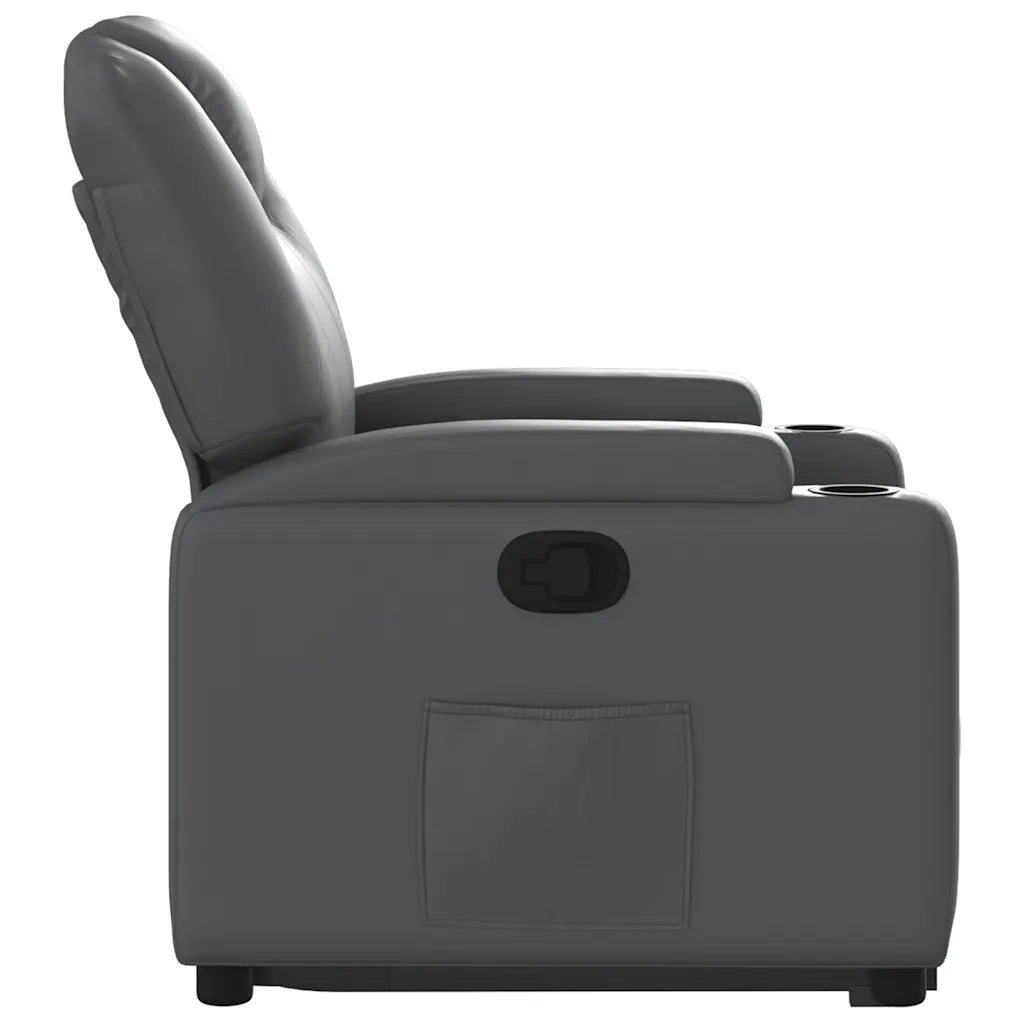 Divano Sedia-Poltrona Alzapersona Reclinabile Grigio in Similpelle 248904