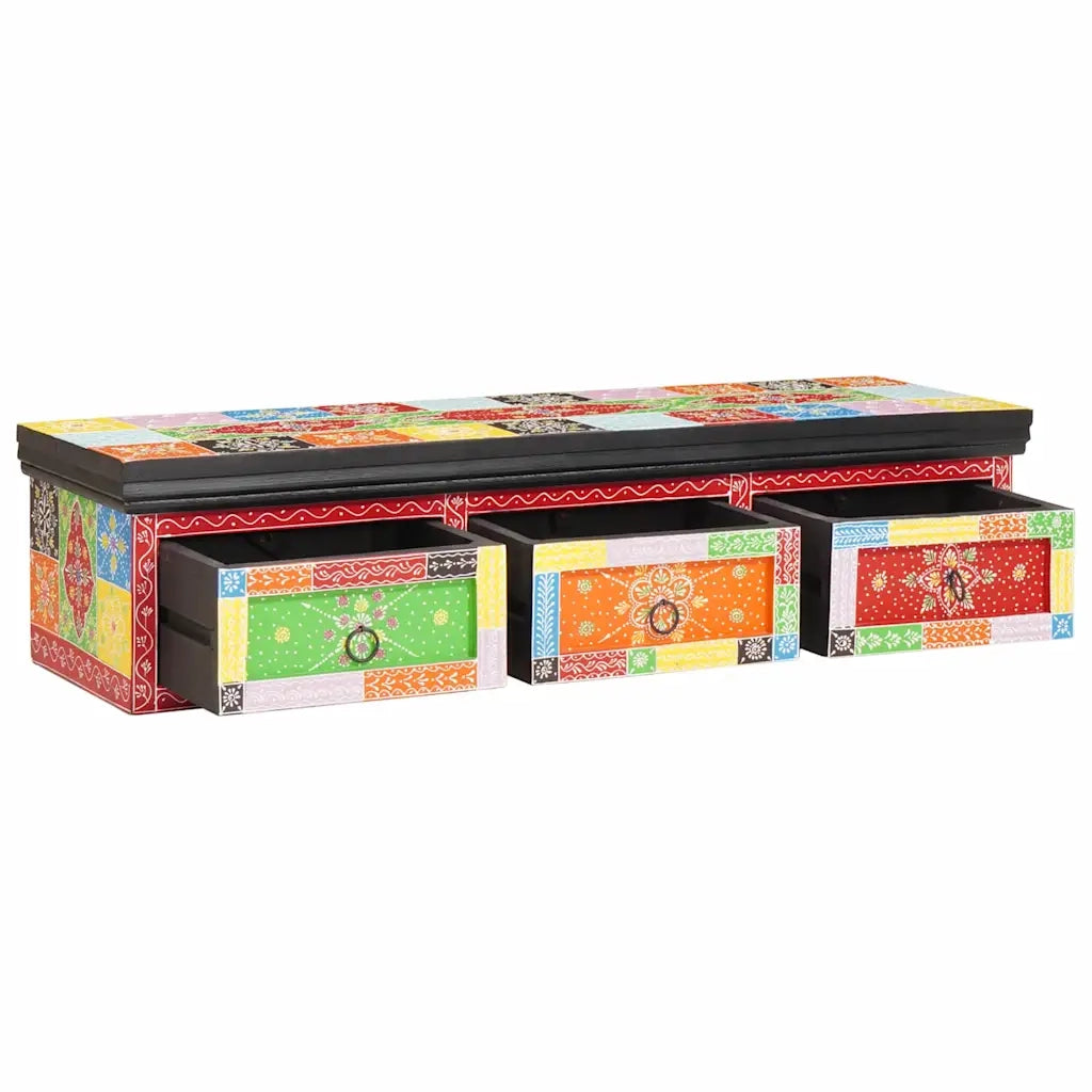 Armadio TV-Mobile per TV-Mobile Porta TV Multicolore 100 x 30 x 24 cm Legno massello di mango