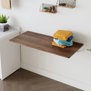 Tavolo pieghevole da parete in MDF; noce