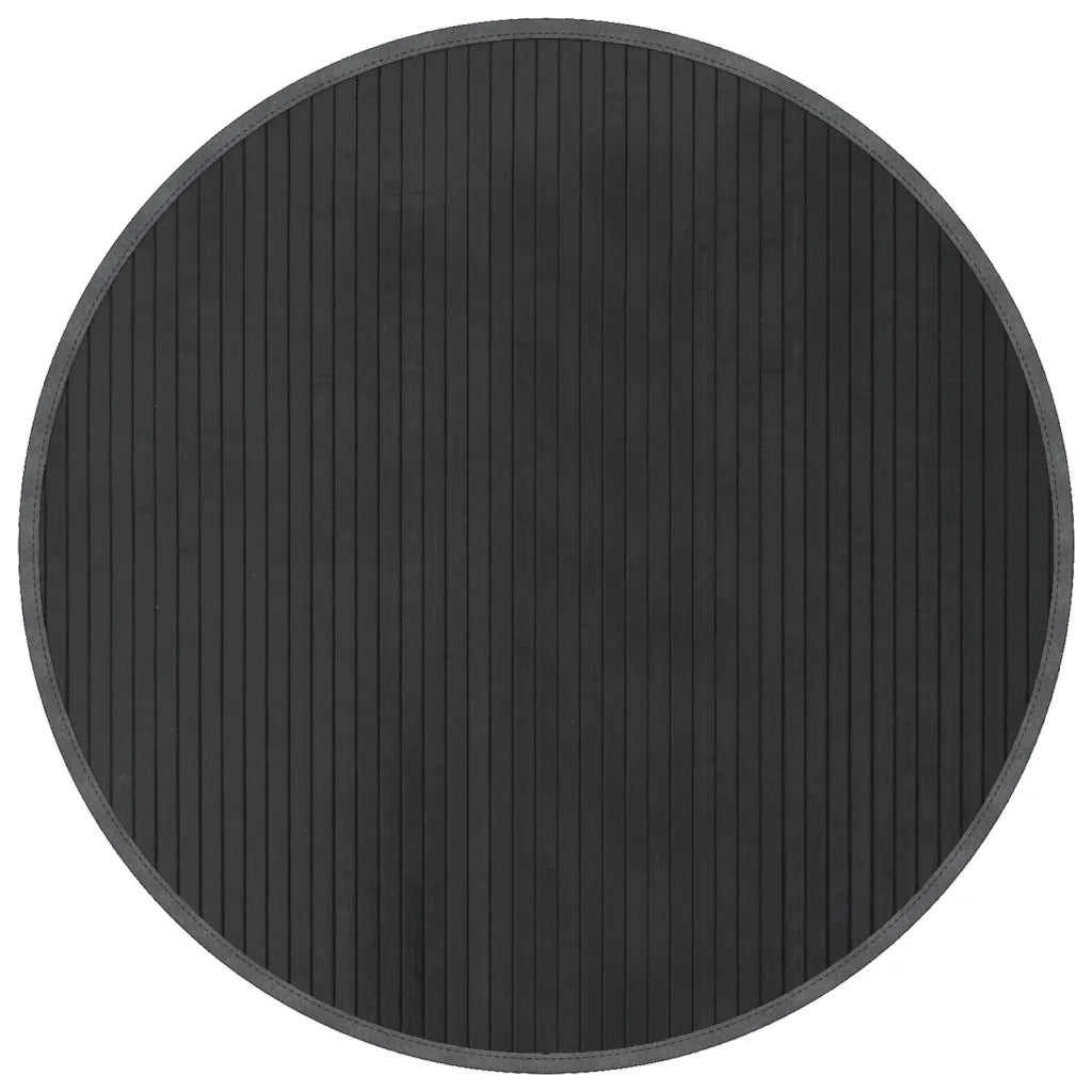 Tappeto Rotondo Grigio 80 cm in Bambù 376982