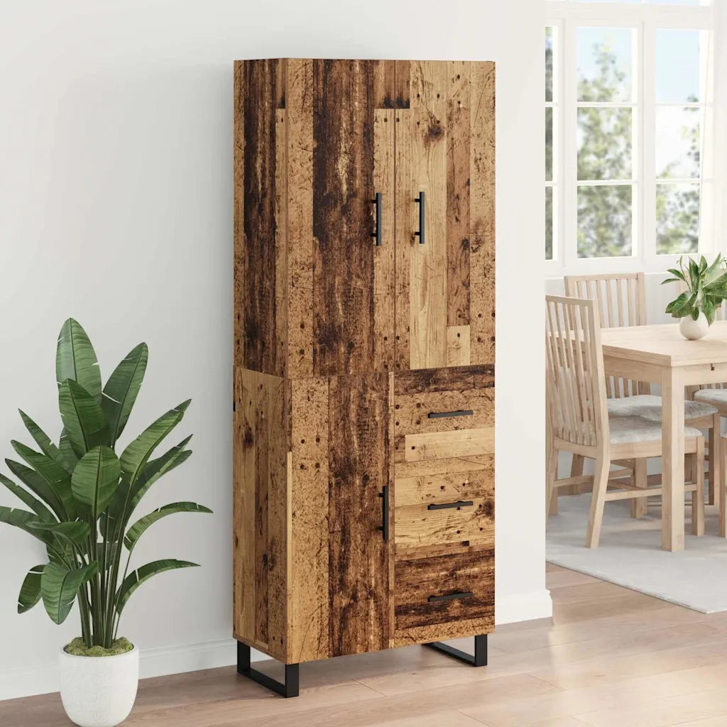 Credenza con cassetto 2 pz | Madia | Buffet da pranzo | Armadio da pranzo Legno vecchio 69,5 x 34 x 180 cm