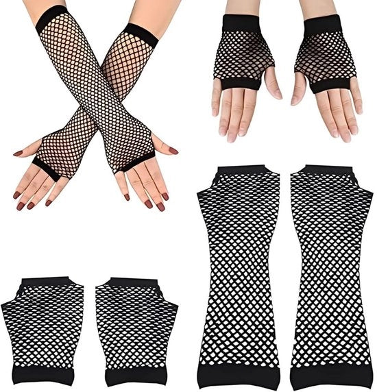 Manopole senza dita - Lunghe/ Corte manopole - Manopole nere - Buona elasticità - Comfortevole comfort di portata - Manopole