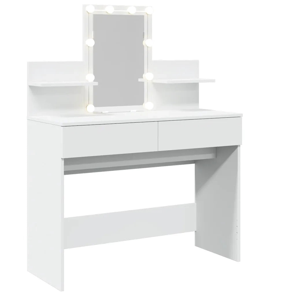 Toeletta | Tavolo da Trucco con LED Bianco 100x40x130 cm