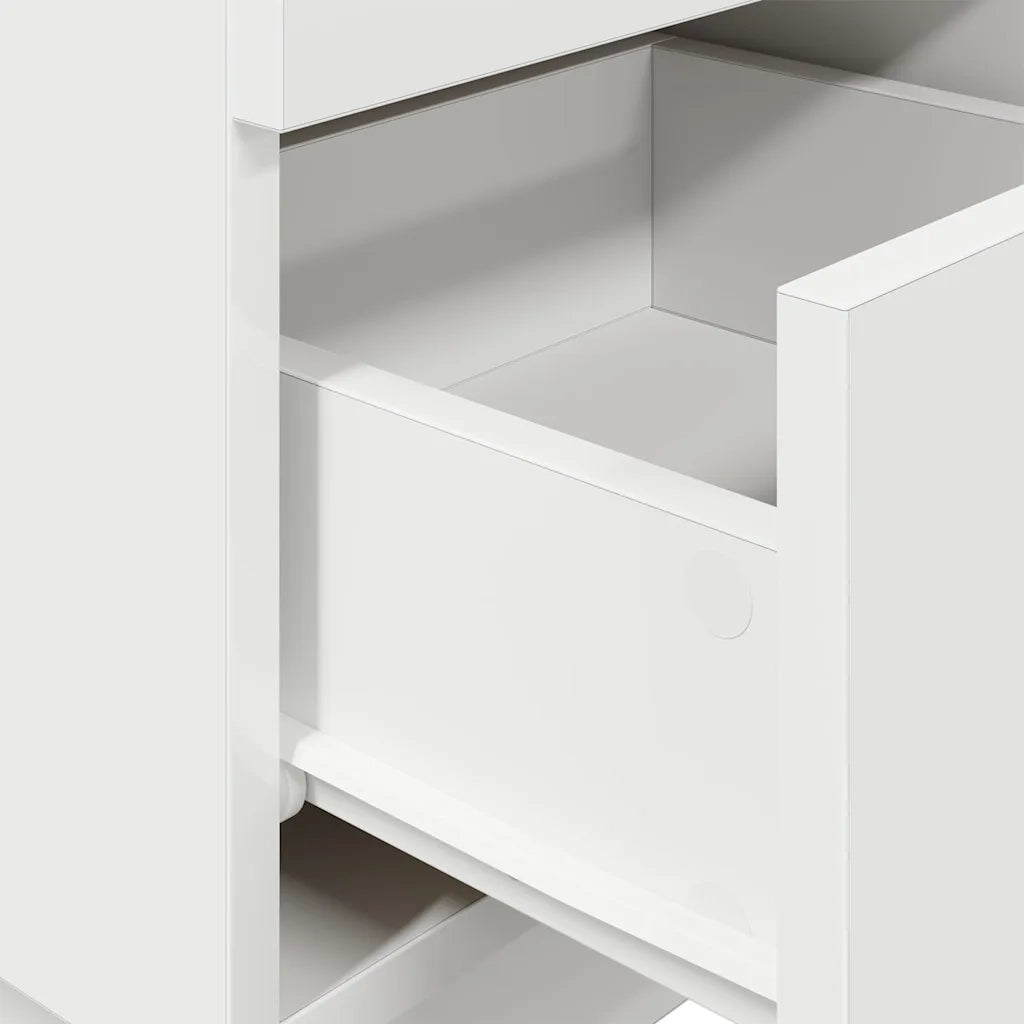 Comodino con 2 Cassetti Bianco 36x36x68 cm 858578