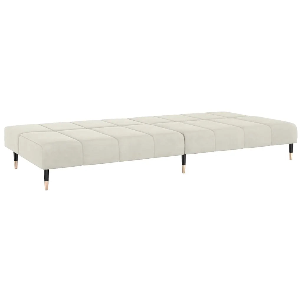 Divano letto | Sof¨¤ letto | Letto singolo a 2 Posti Crema in Velluto