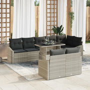 Set Divano da Giardino con cuscino 9 pcs Grigio chiaro