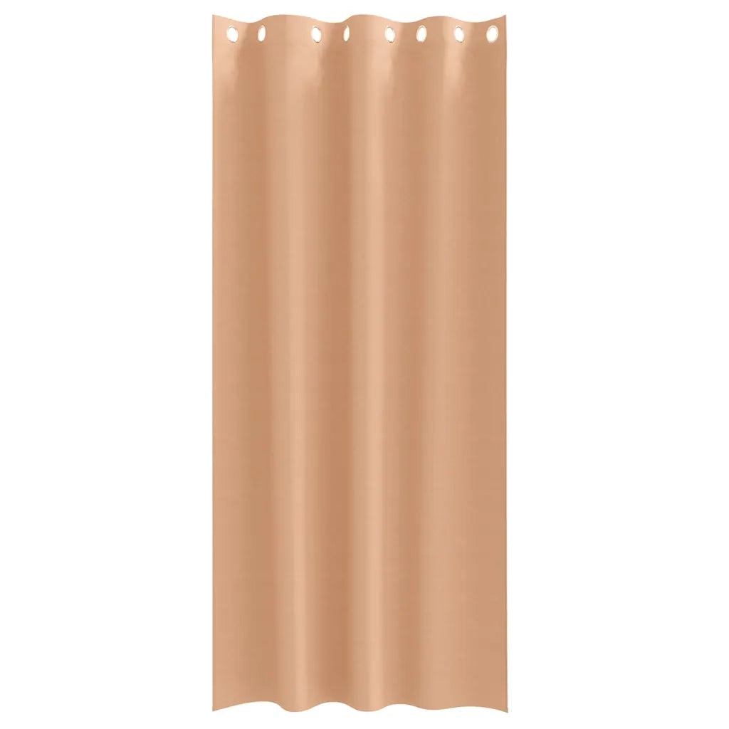 Tende Oscuranti | Tende Blackout con Anelli 2 pz Marrone Chiaro 225 x 140 cm